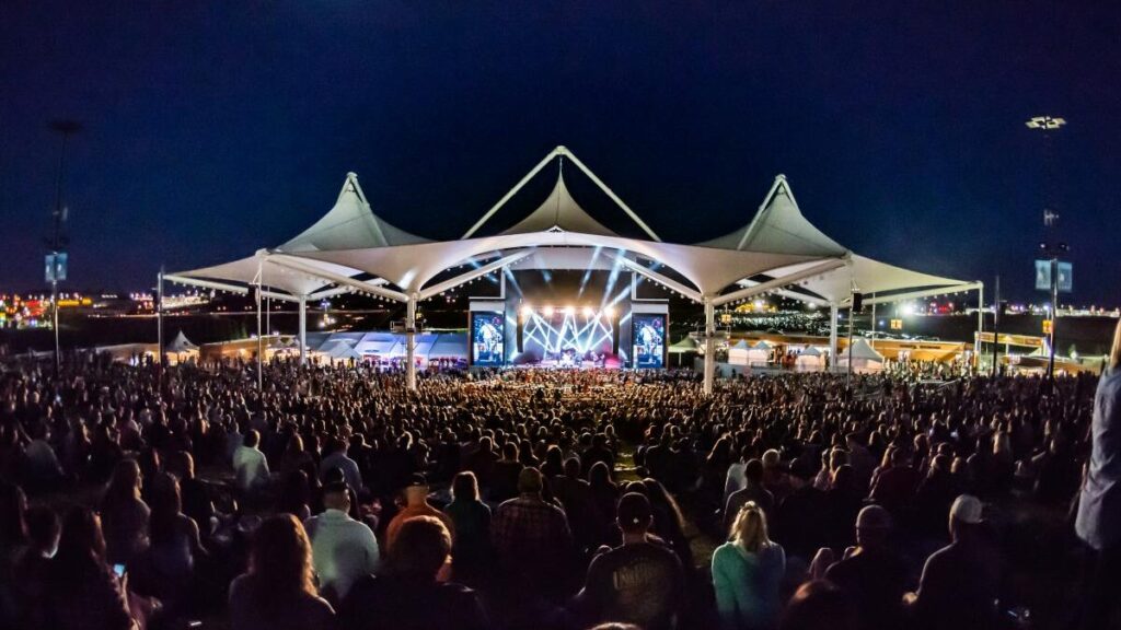 Our door concert venue at night